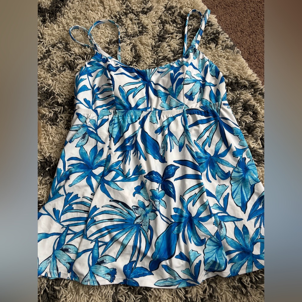Blue and White Floral Dress